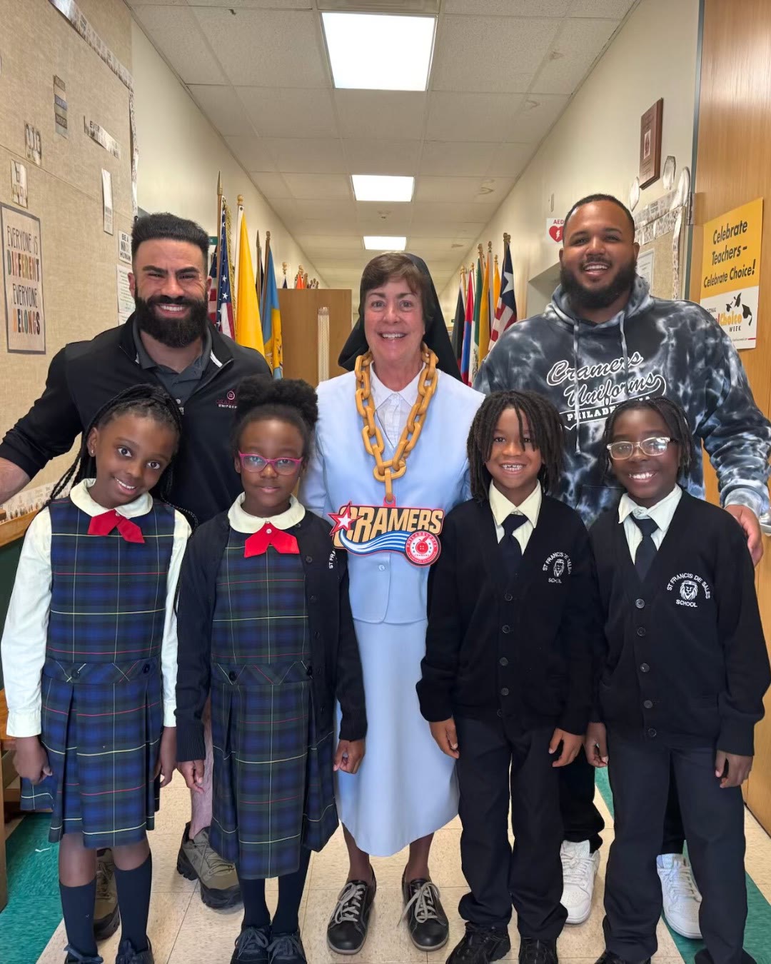 Matthew Laken with Sister and St. Francis de Sales students